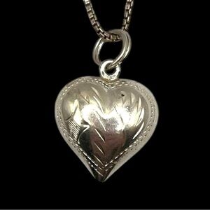 Elegant Sterling Silver Heart Pendant Necklace
